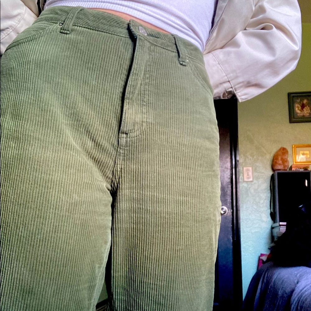 Green BDG corduroy mom jeans